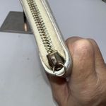 Gucci  Long Wallet GG Embossed Zip Around Ivory Leather Women's Designer Photo 2