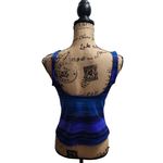 Longitude  Top Womens Size 12 Blue‎ Gradient Sleeveless Square Neck Coastal Retro Photo 1
