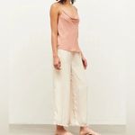 Grade & Gather  Cowl Neck Silky Top in Rose Size Small Photo 3