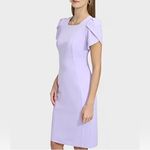 Marc New York  Womens Short Sleeve Midi Sheath Dress Opal Purple 16 16P NWOT Photo 2