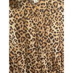 On 34th Leopard Print Pleated Long Sleeve Midi Dress, size XXS Tan Photo 2