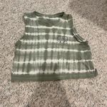 Ivory Ella green lily pad tie dye cropped tank top S Photo 3