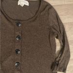 French Laundry  brown button ribbed sweater large Photo 1