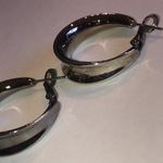 Elegant Dark Metal Gunmetal Boho Hoop Earrings Gray Photo 4