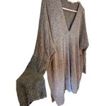 Chance or Fate  Women’s Large Gray Tan Soft Cozy Pullover Oversized Sweater Tunic Photo 2