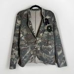Baci Womens Floral Camo Jacket Blazer Y2K Steampunk Military Size Medium Green Photo 0
