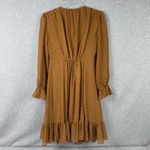 Taylor Women's Orange Polka Dot Ruffle Midi Dress Size 2 Party Cocktail Photo 4