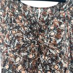 Free People  Uptown Boho Floral Tie Front Bell Sleeve Peasant Blouse Top Sz Small Photo 7