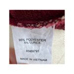 Sara Michelle Women's Burgundy Floral 3/4 Sleeve Blouse Small Red Photo 6