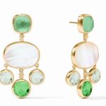 NWOT Julie Vos Gold and Green Dangle Earrings Photo 0