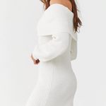 Forever 21 NWT White Off the Shoulder Sweater Dress Photo 1