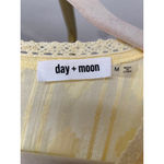 Day And Moon Coquette Tiered Mini Dress M Soft Yellow Lace Trim Cottagecore Size M Photo 5