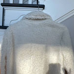 Say What? NWT Say What ? Fuzzy Ivory Sherpa Moto Jacket With Gold Zipper Size Small Photo 9