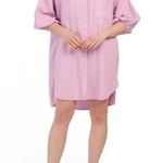 Young Fabulous and Broke Linen Blend Sandollar Shirt Dress Pink Lilac Sz Medium Photo 0