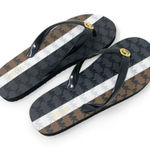 Michael Kors Jet Set PVC MK Flip Flop, Black/Brown 6M Black Size 6 Photo 0