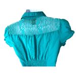 Cotton Express Small Green Short Sleeve Top V-Neck 24b Photo 3