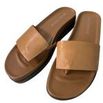 Donald Pliner  Fifi Leather Platform Thong Sandals Tan Brown Women's 8.5M Photo 0