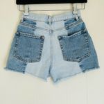 PacSun Two Tone Icon High Rise Denim Cut Off Button Fly Shorts 23 Photo 3