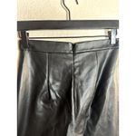 Anthropologie  Hutch Women's Size 0 Black Faux Leather Flare Pants‎ Photo 4