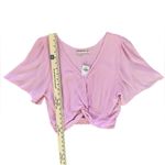 Abercrombie & Fitch NWT Knot-Front Flutter Sleeve Cropped Top Size Medium Photo 4