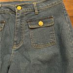 Jason Wu  Stretch Wide Leg Jeans Size 6 Gold Buttons New Without Tags Photo 11