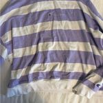 Champion  Purple and White Striped Cropped Long Sleeve Photo 0