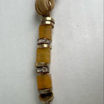 Bohemian Long Necklace with leather, beads, bling, tassel accents Brown Photo 2