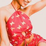 Something New Pink Butterfly Halter keyhole Crop Top Y2K Fairy Coquette XS Photo 0