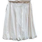 Bebe  Cream Draped Silk Mini Dress Large Y2K BBL Skirt Cocktail Party NWT Photo 4