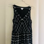 J. Jill Black White Mixed Print Plaid Print Midi Dress Size MED Photo 4