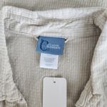 American Vintage 90s Classic Elements Tan White Plaid Sleeveless Flannel Shirt Button Down L Photo 5