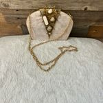 Ramla La Perle Mother of Pearl Brass Gold Clutch with Chain New! Photo 9