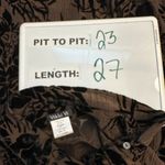 Vikki Vi Silk Velvet Burnout Blend Floral Semi Sheer Button Blouse Size 1X Brown Photo 3