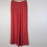 ZARA  Orange Satin Wide Leg Pull On Pants Womens S High Rise Casual Boho Fall Photo 7