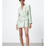ZARA  Tweed Green Blazer Photo 3