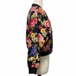 Liz Claiborne Lizwear Petites Vintage 1980s Floral Bomber Jacket Small Black Photo 4