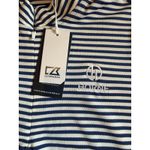 Cutter and Buck Polo Shirt Women’s Medium Navy Stripe Quarter Zip Golf LCK00157 Photo 2