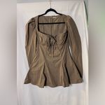 House Of CB  Carlina Mocha Long Sleeve Mini Dress Size Large Photo 5