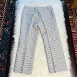 Banana Republic  Blue Pinstripe Logan Linen Blend Cropped Pants Photo 6