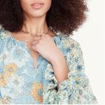 J.Crew Blue Floral Chiffon Crewneck Long Sleeve Spring Crinkle Blouse Size M Photo 9