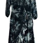 CEST 1946 Blue Tie Dyed Ruffle Dress Size Small Blue Photo 0