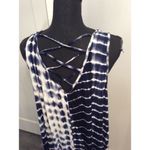 Plus Size Tye Dye 2X Swim Suit Cover Navy Blue White Photo 4