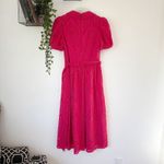 Badgley Mischka Red Eyelet Midi Dress Sz 6 Photo 2