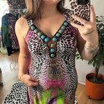 Y2k Vintage Beaded Mixed Print V Photo 3