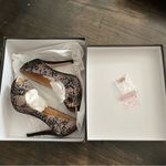 Badgley Mischka Women’s Stella Black Lace Embellished Heels Open Toe size 6 EUC Photo 4