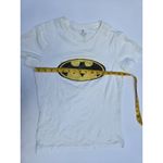 LOGO By Lori Goldstein Batman Logo T-Shirt Women's Small White Graphic Tee Short Sleeve Classic DC... Photo 2