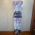 Young Fabulous and Broke NWT Blue Purple Tie Dye Tee Shirt Wrap Midi Dress Size S Photo 8