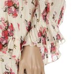 POL  Floral Print Tiered Ruffle Trim Hem Mini Dress Large Photo 8