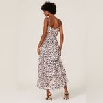 Hutch  Elsa Pink Black Animal Print Ruffle High-Low Wrap Dress size Large $395 Photo 2