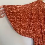SheIn Burnt Orange with White Dots Butterfly Sleeve Dress Photo 2